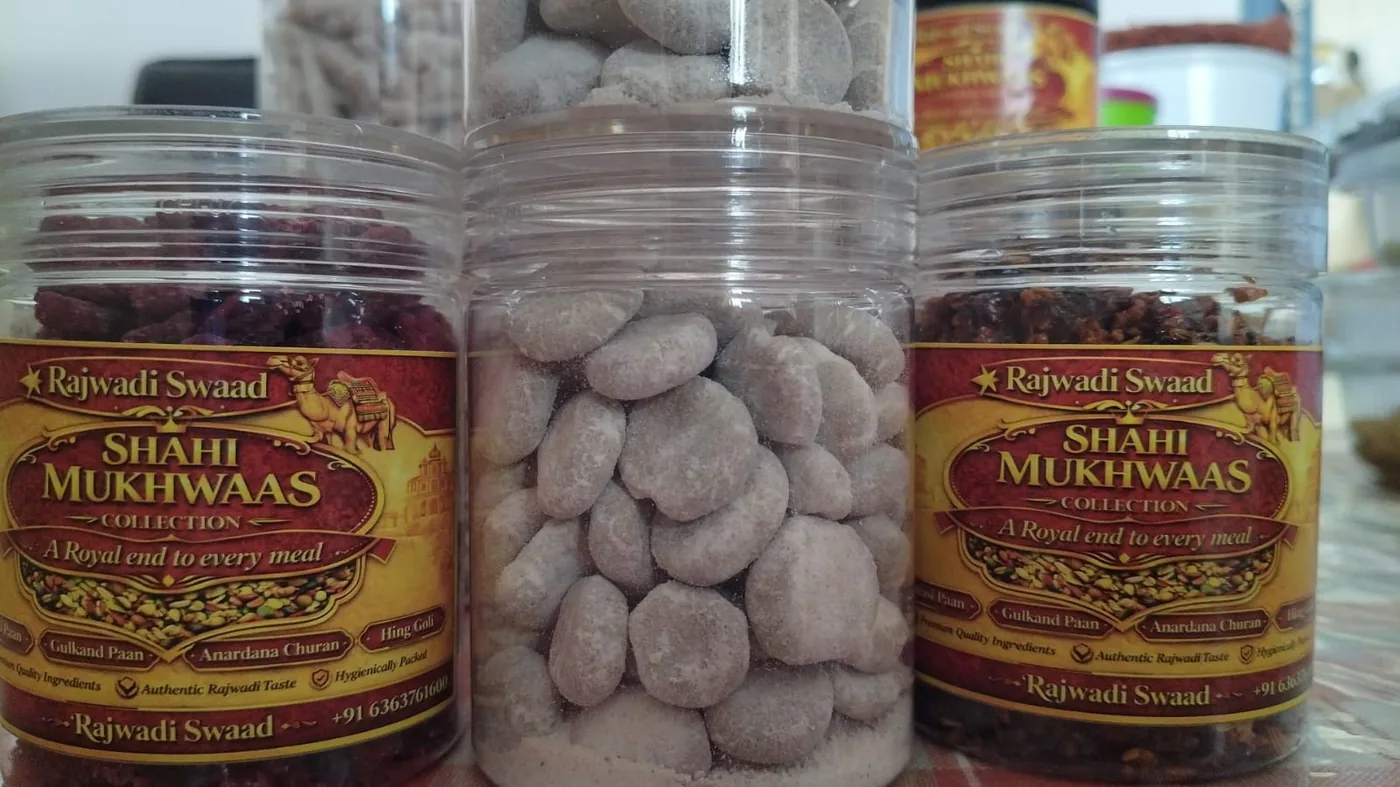 Hing Goli in a clear jar